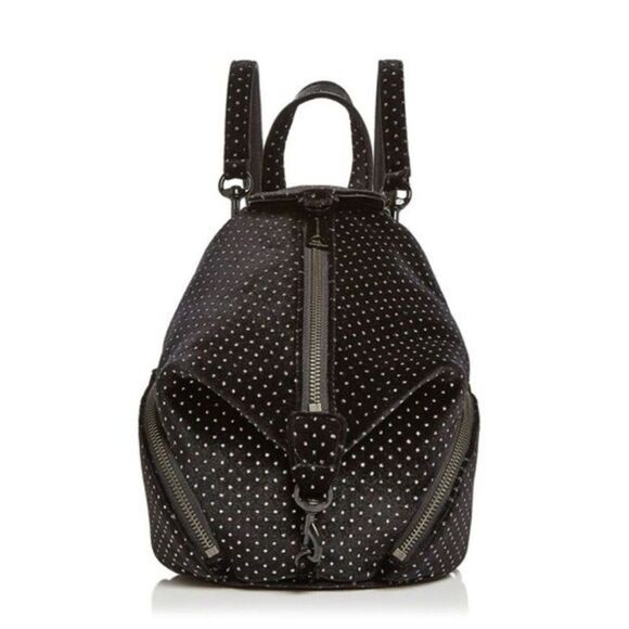 REBECCA MINKOFF Julian Convertible Glitter Spotted Velvet Backpack - Picture 1 of 7